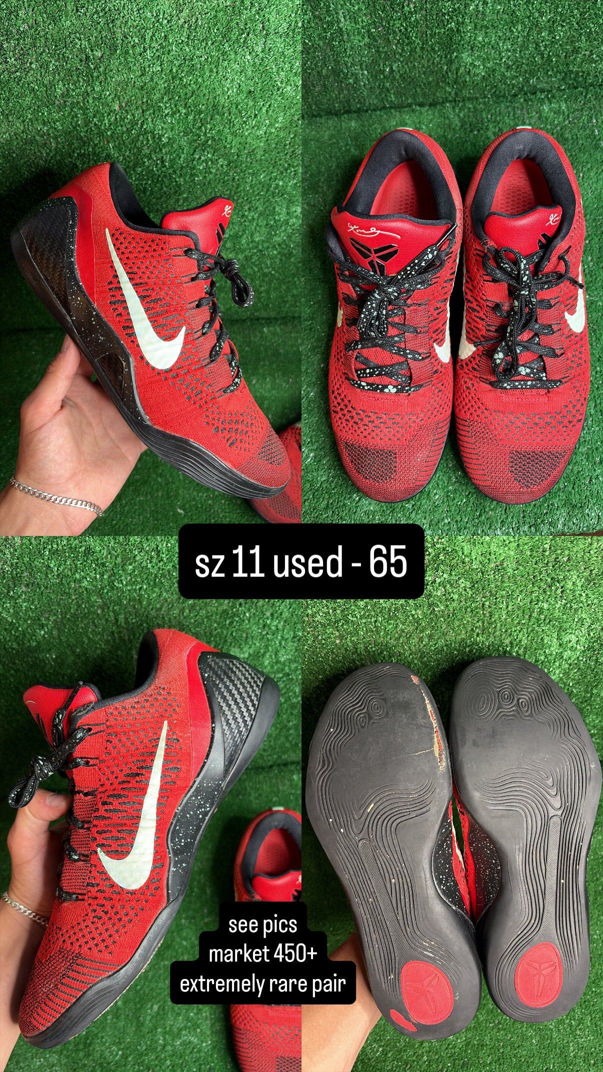 Kobe 9 Low University Red Size 11