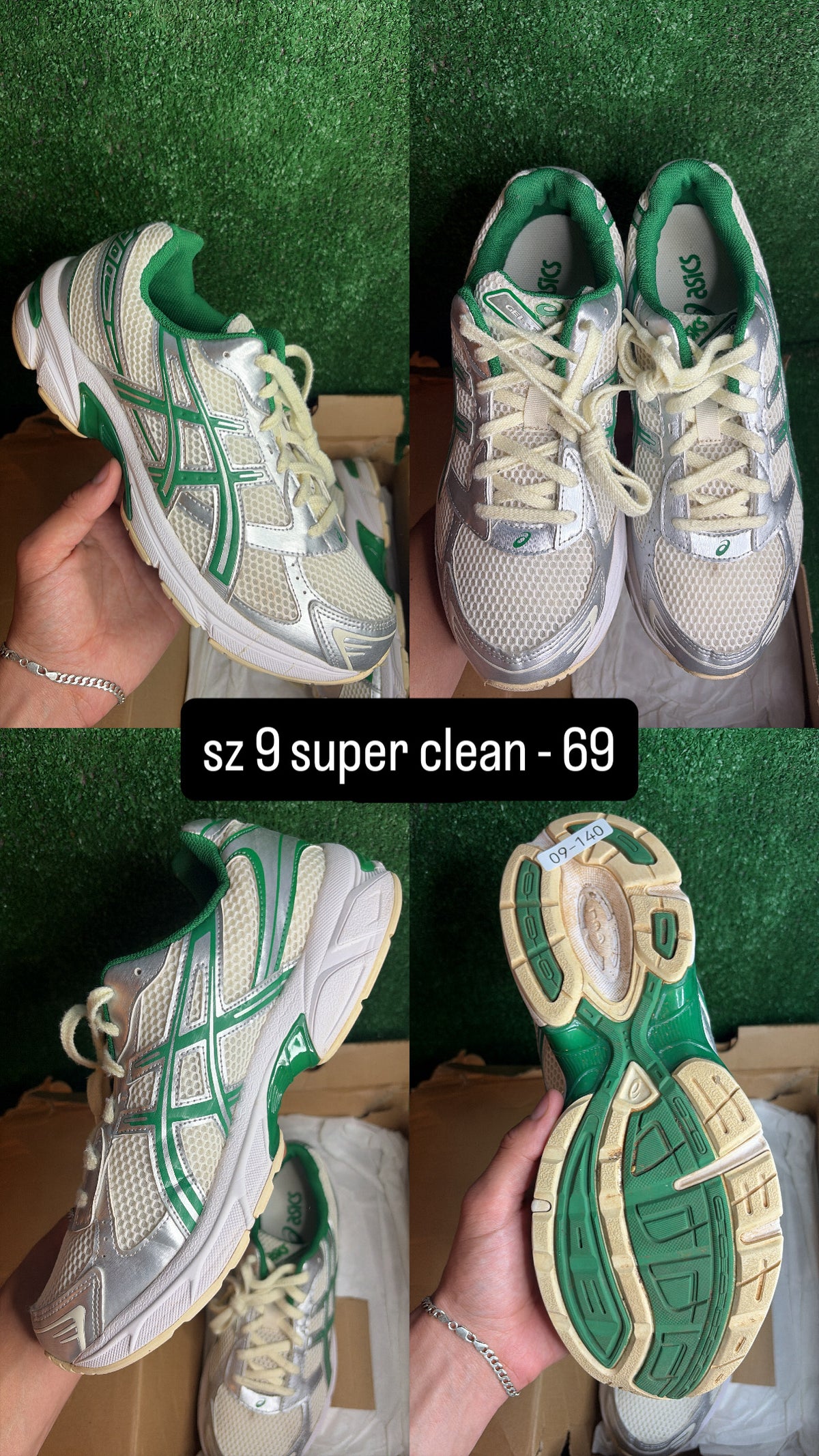 Asics Gel 1130 Cream Kale Size 9