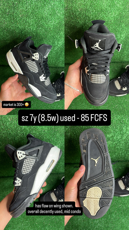 Jordan 4 White Thunder Size 7y (8.5w)