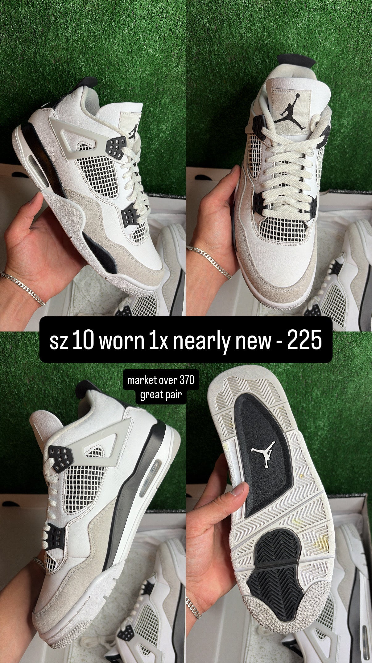 Jordan 4 Military Black Size 10