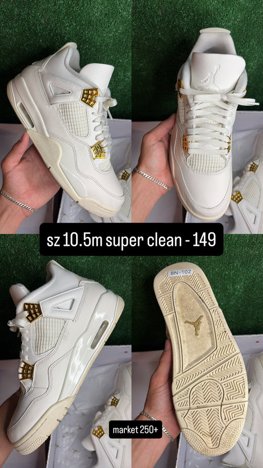 Jordan 4 Metallic Gold Size 10.5