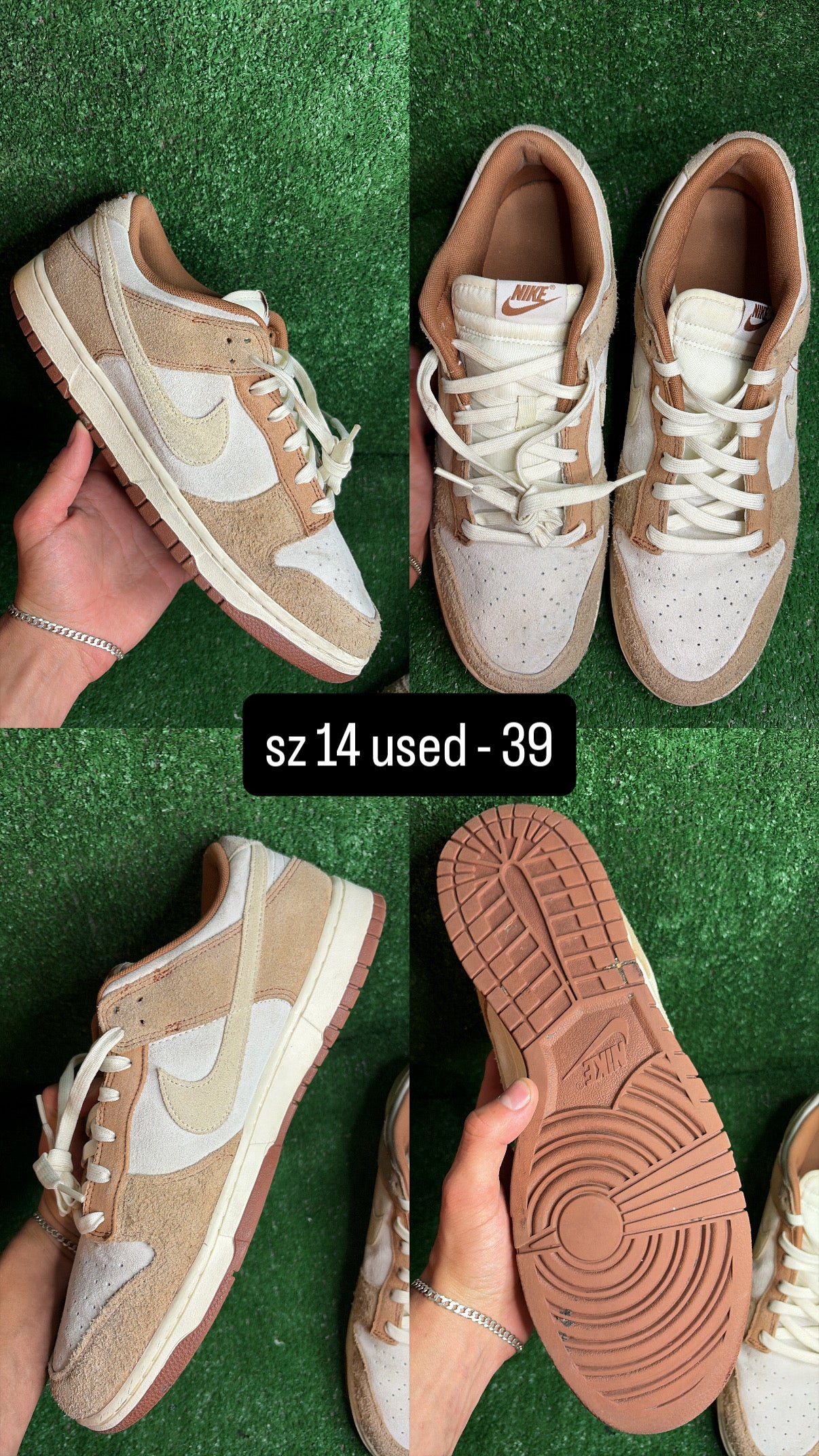 Nike Dunk Low Medium Curry Size 14