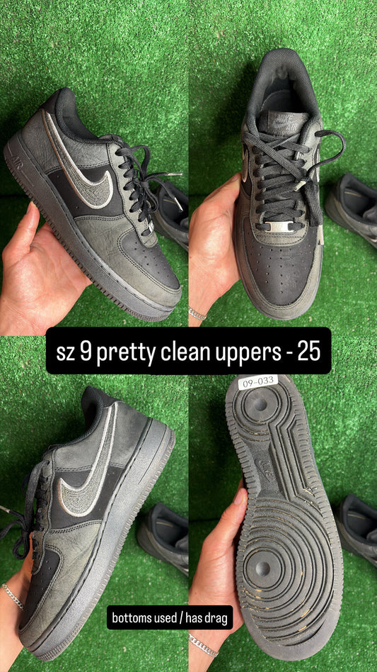 Air Force 1 Low Shadow Black Grey Size 9