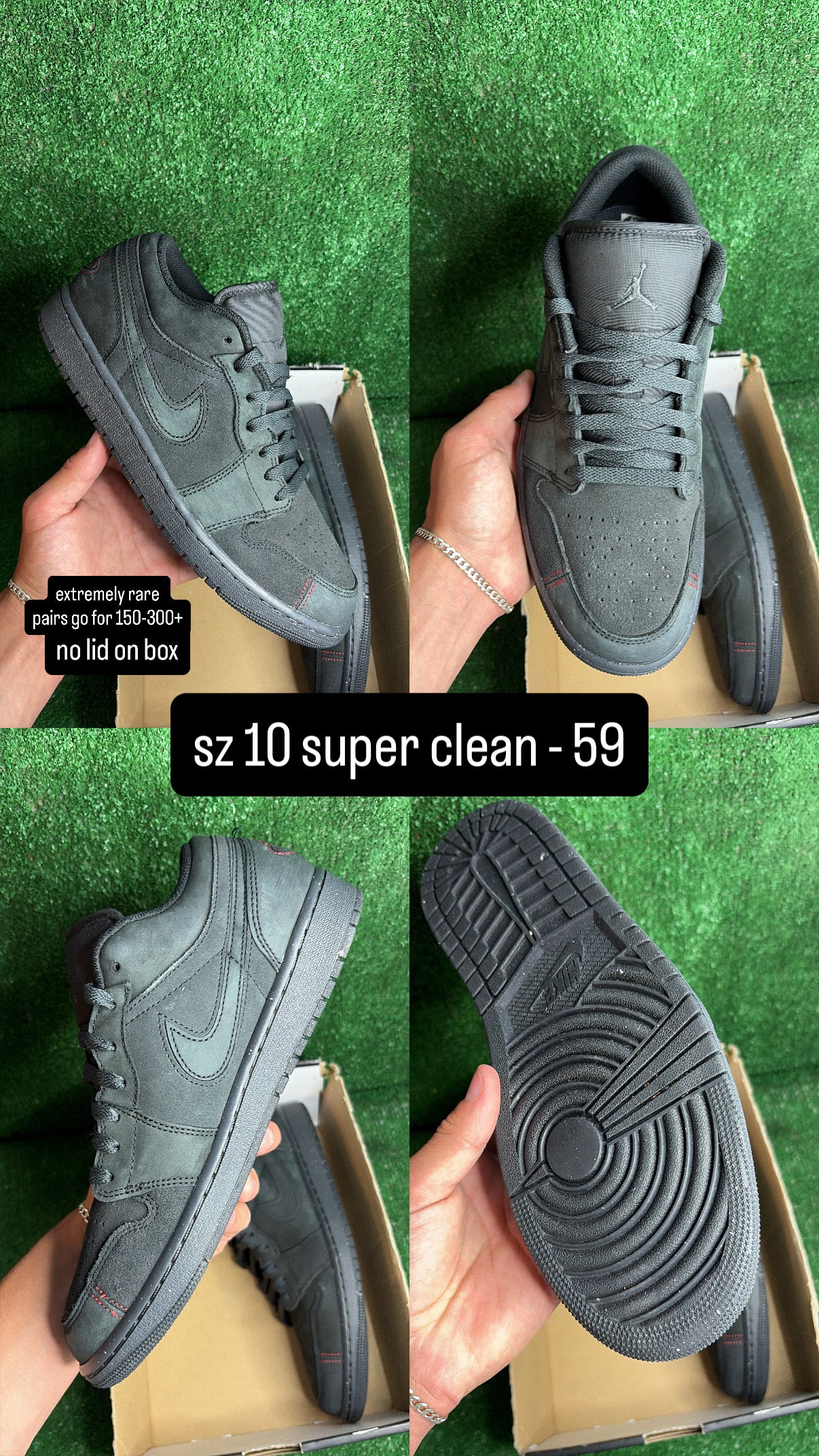 Jordan 1 Low Craft Dark Smoke Grey / Red Size 10
