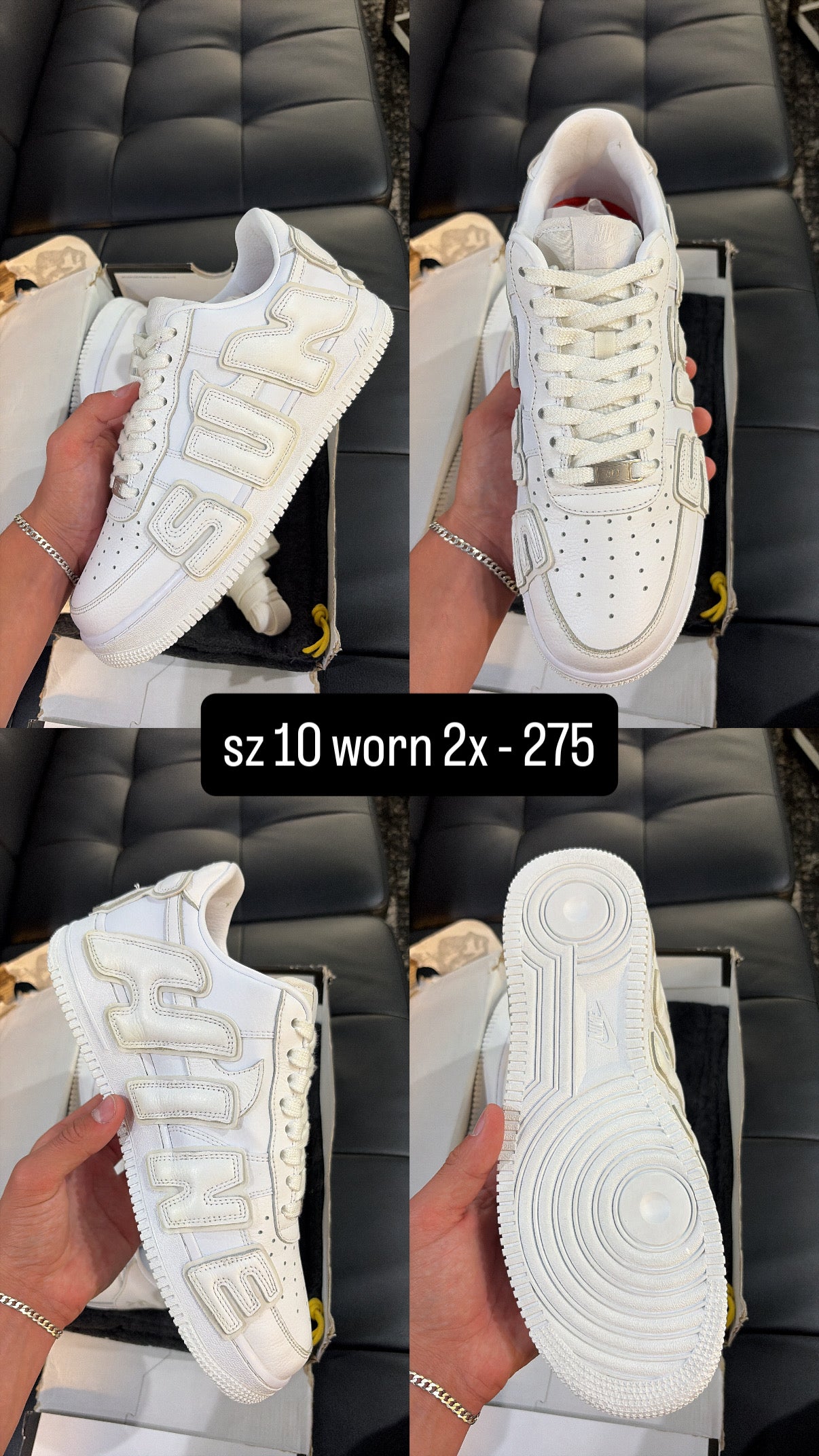 CPFM Air Force 1 Low White Size 10