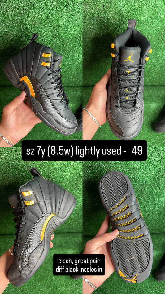 Jordan 12 Black Taxi Size 7y (8.5)