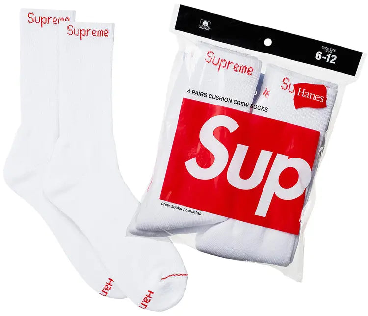 Supreme Socks White - 1 Pair