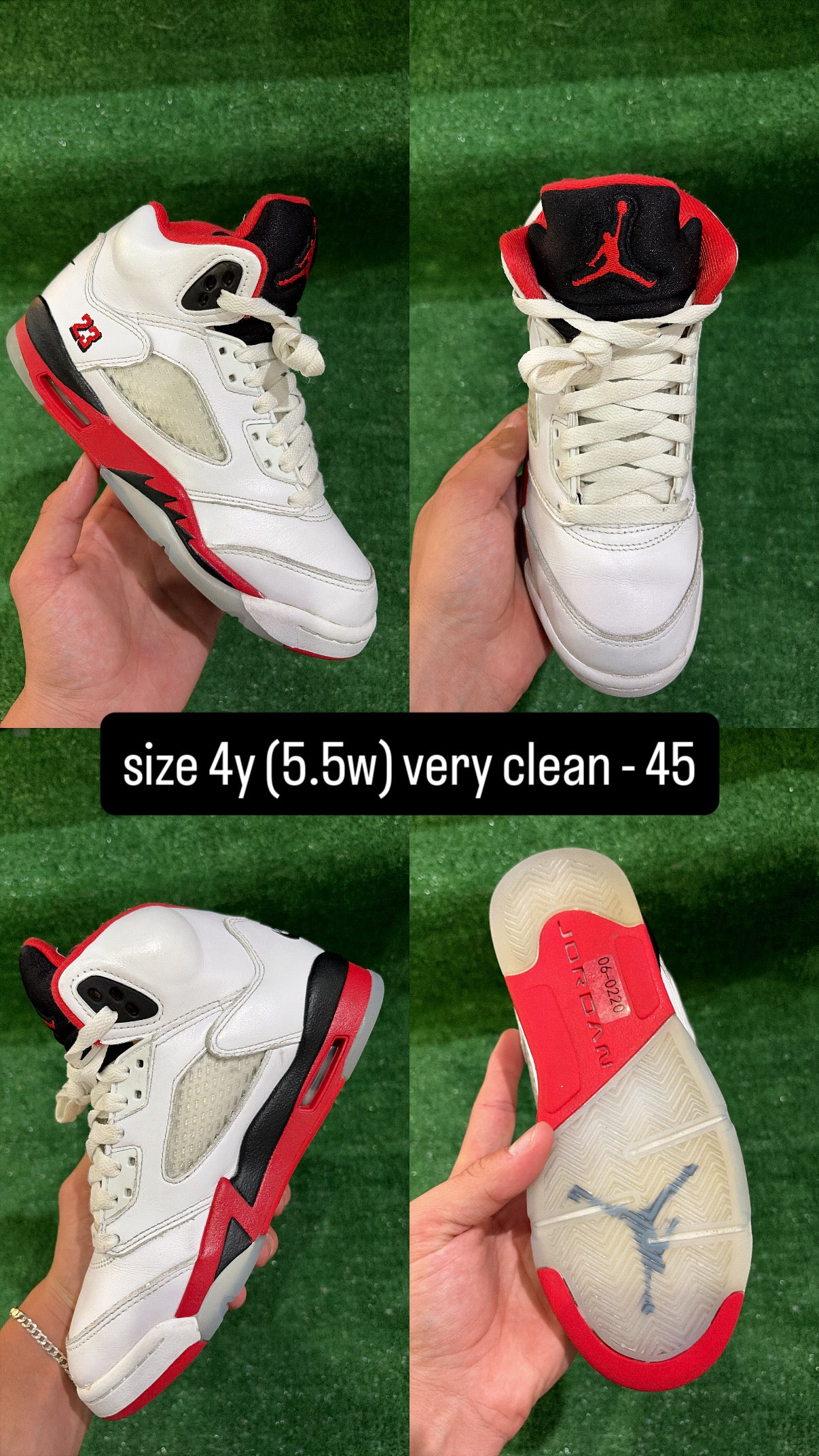 Jordan 5 Fire Red Size 4y (5.5w)