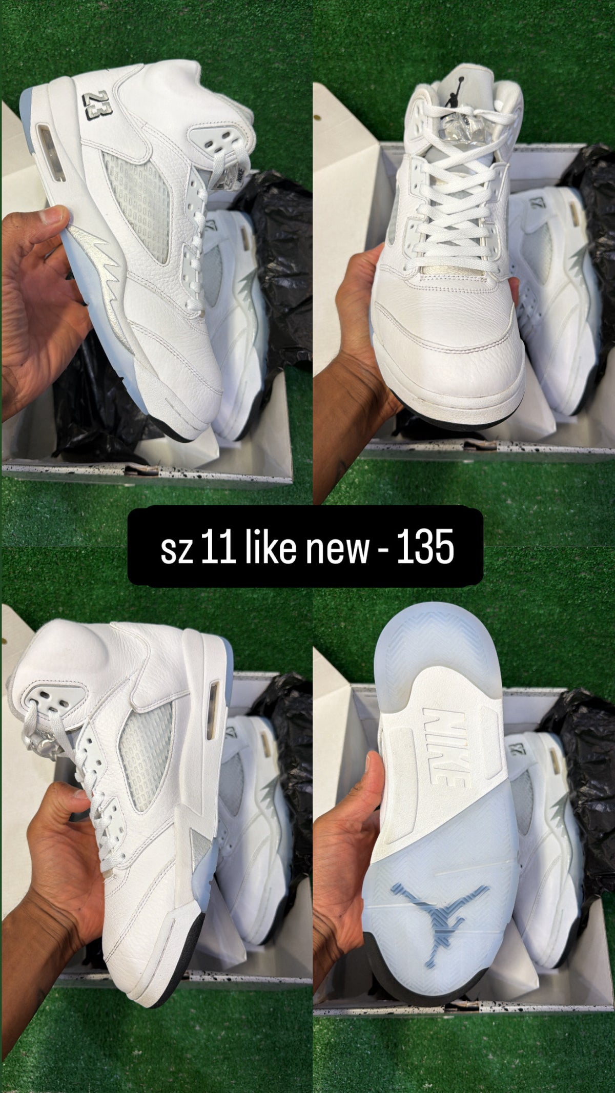 Jordan 5 White Metallic Size 11