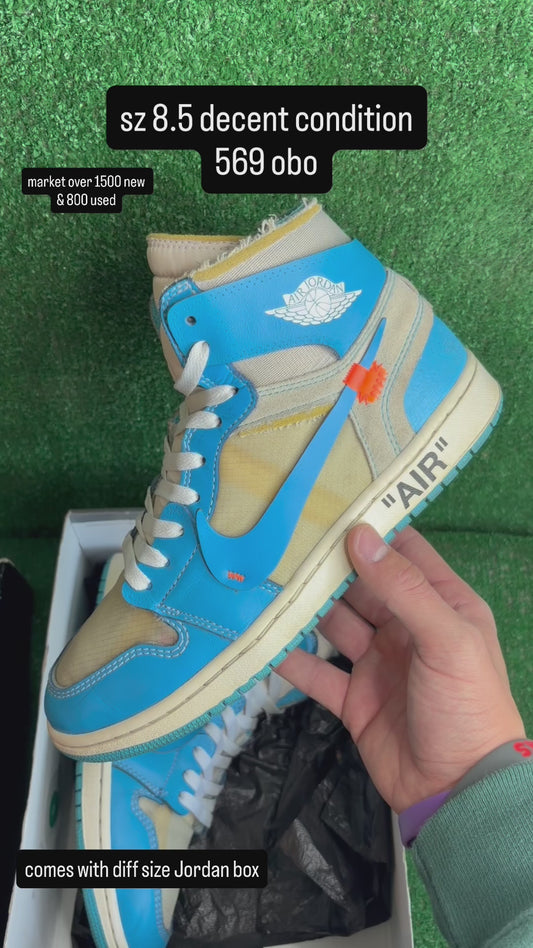 Jordan 1 High Off White UNC Size 8.5